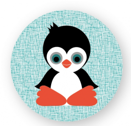 Jojanneke ronde sticker met Pinguin